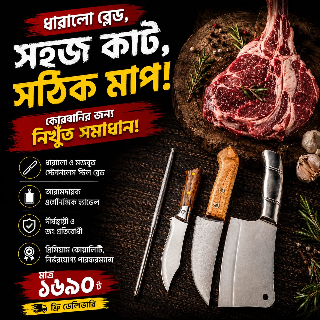 কোরবানির জন্য পাওয়ারফুল চাইনিজ ছুরি