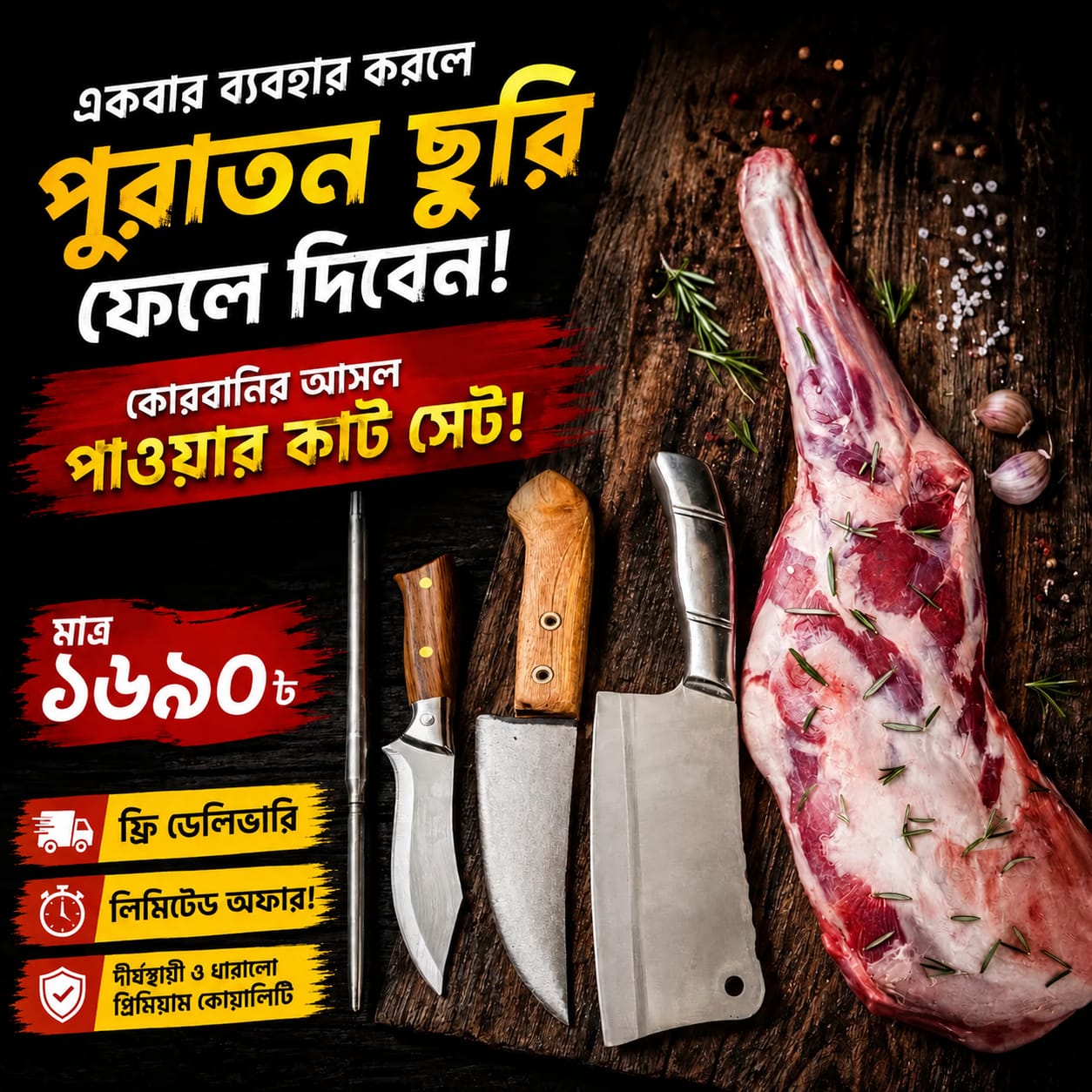 কোরবানির জন্য পাওয়ারফুল চাইনিজ ছুরি
